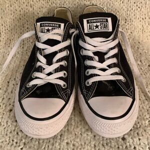 Converse women’s black sneakers, size 8.